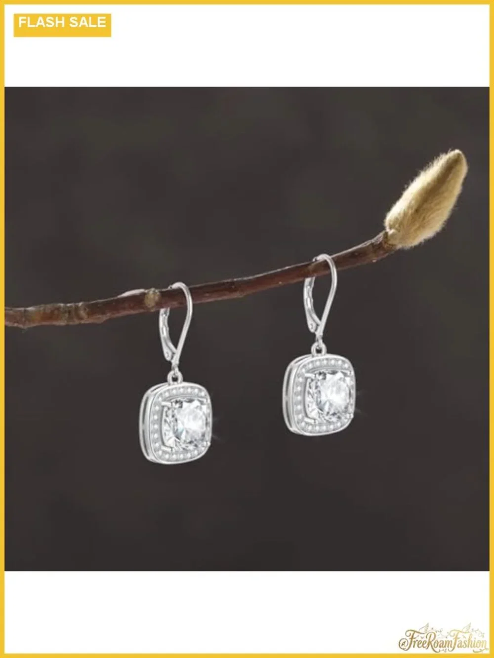 Sterling Silver Dangle Opal Earrings for Women Sparkly Square Drop